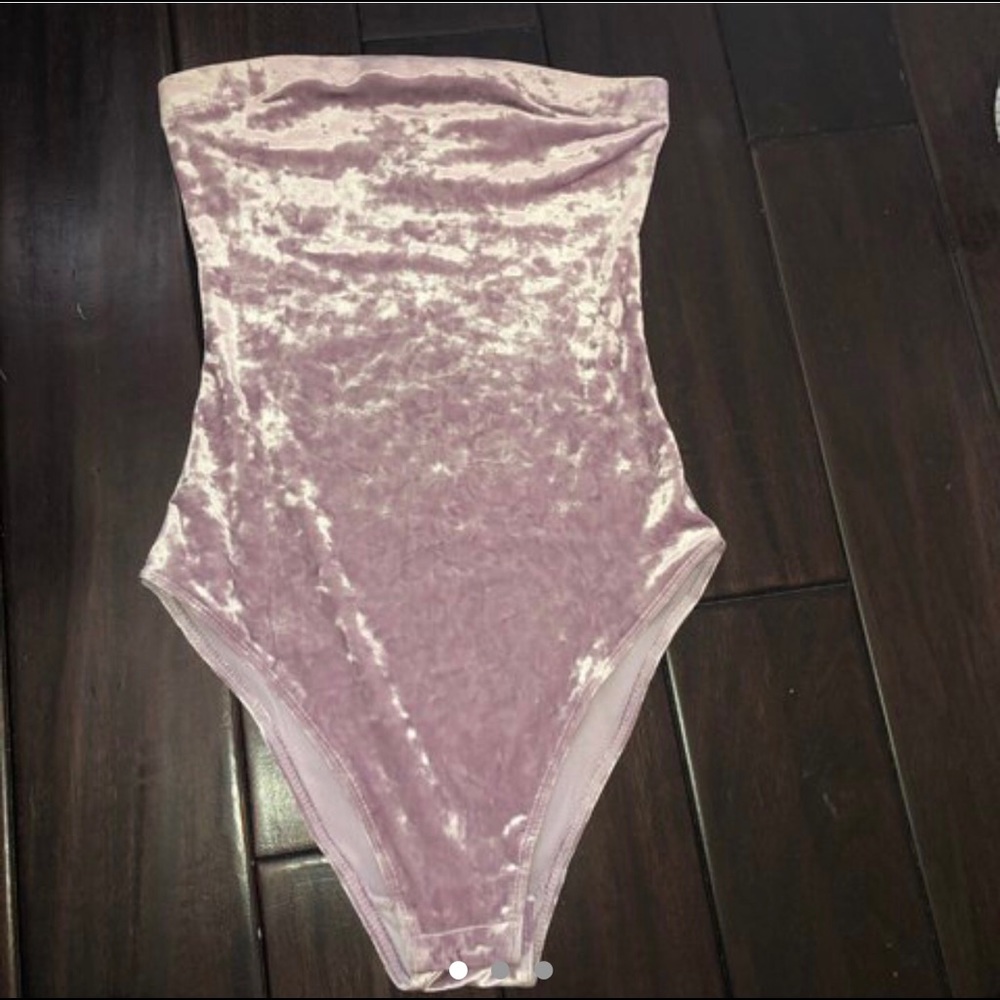 Velvet tube top body suit